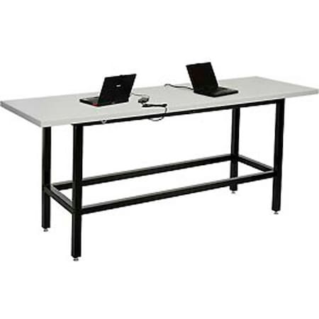 Interion By Global Industrial Bar Table, 30 in W, 96 in L, 42 in H, Laminate, Gray 238329